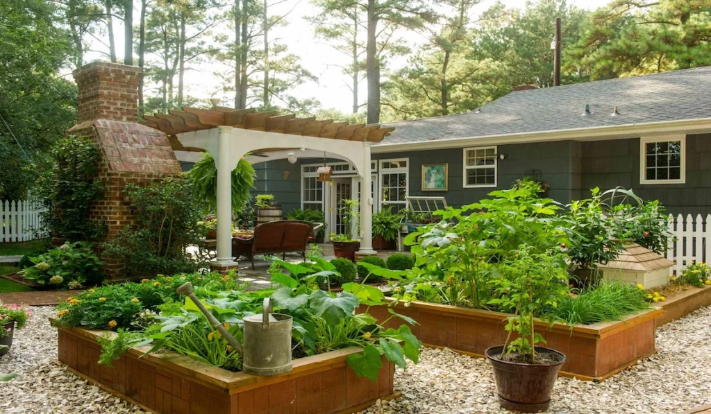 Raised Garden Beds with Farmhouse Appeal
