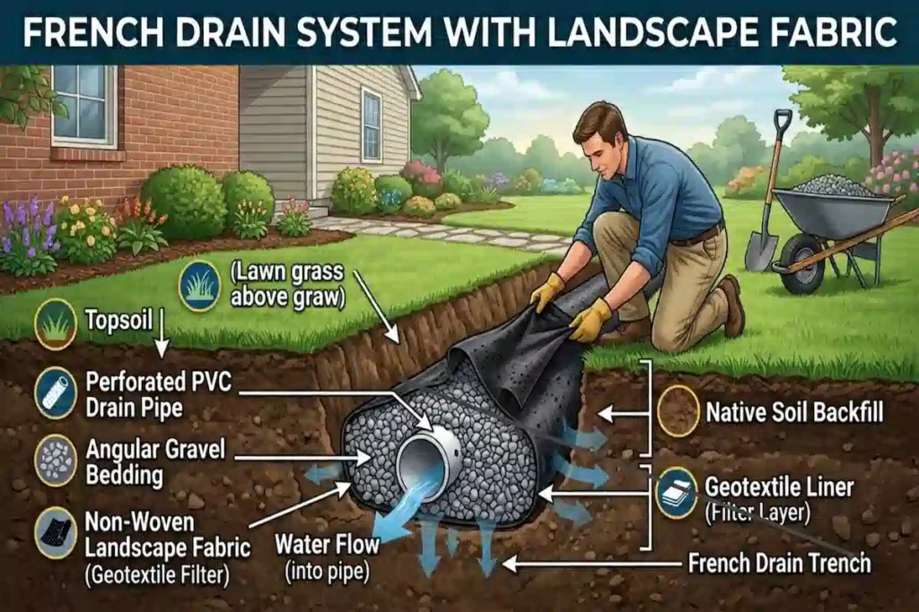 Landscape Fabric for French Drain: What Actually Works in Florida Soil (And What Fails Within a Year)